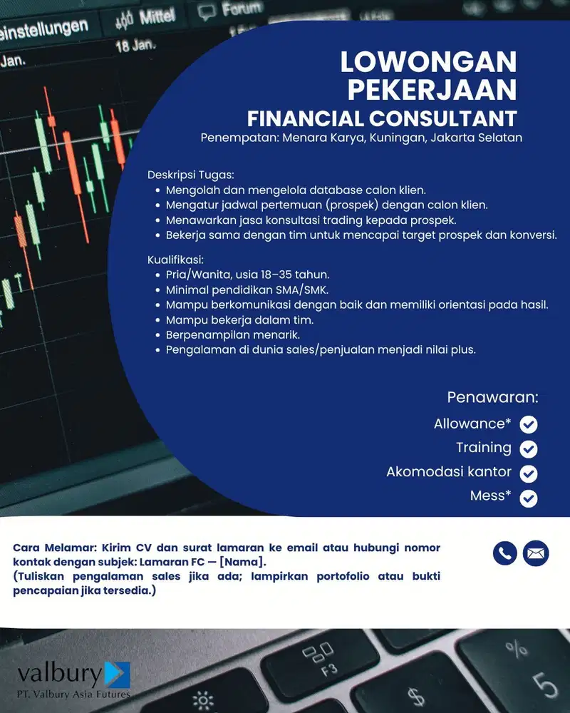Lowongan Pekerjaan Staff Marketing, Financial consultant
