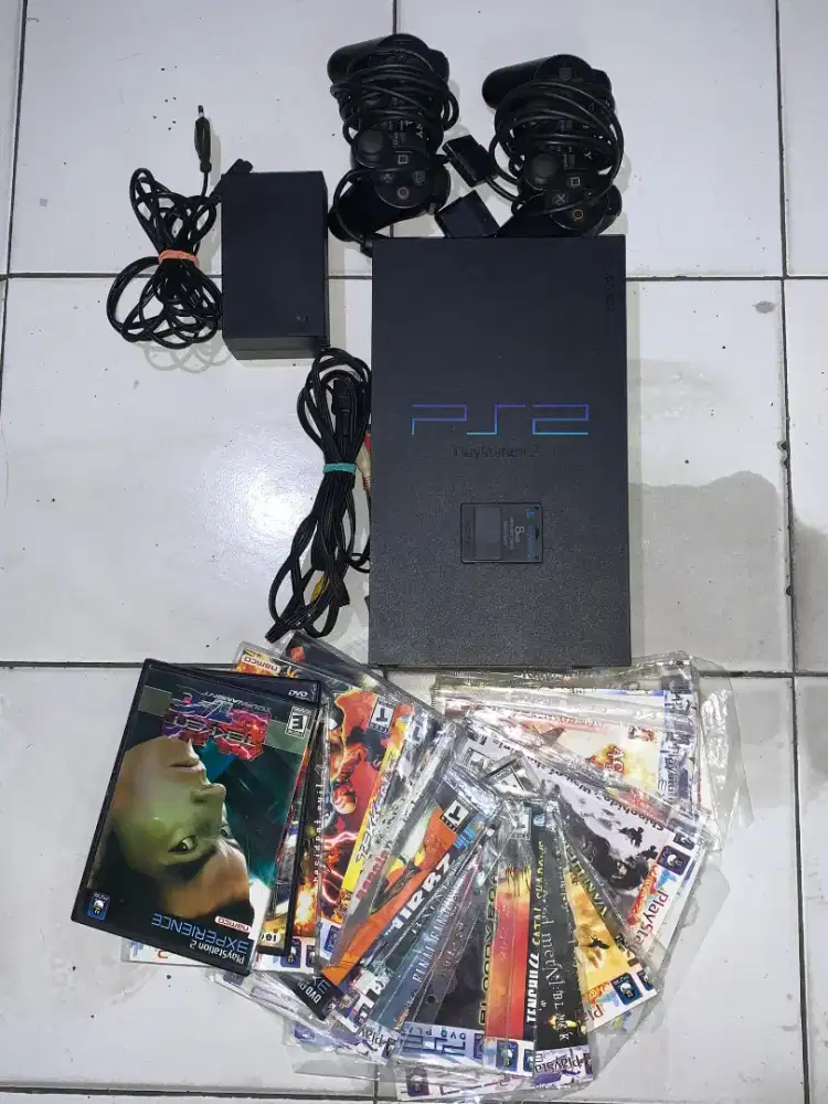 ps2 play station 2 stik 2 mc 8 mb