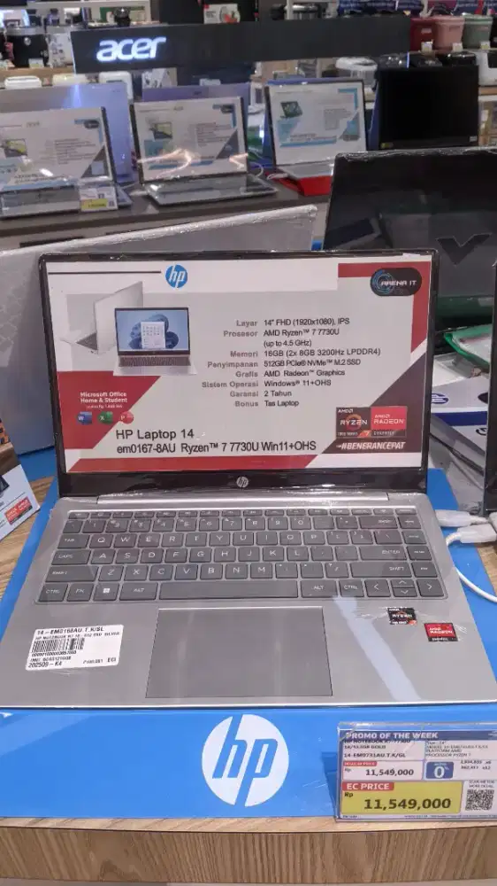 HP NOTEBOOK R7-7730U 16/512GB GOLD