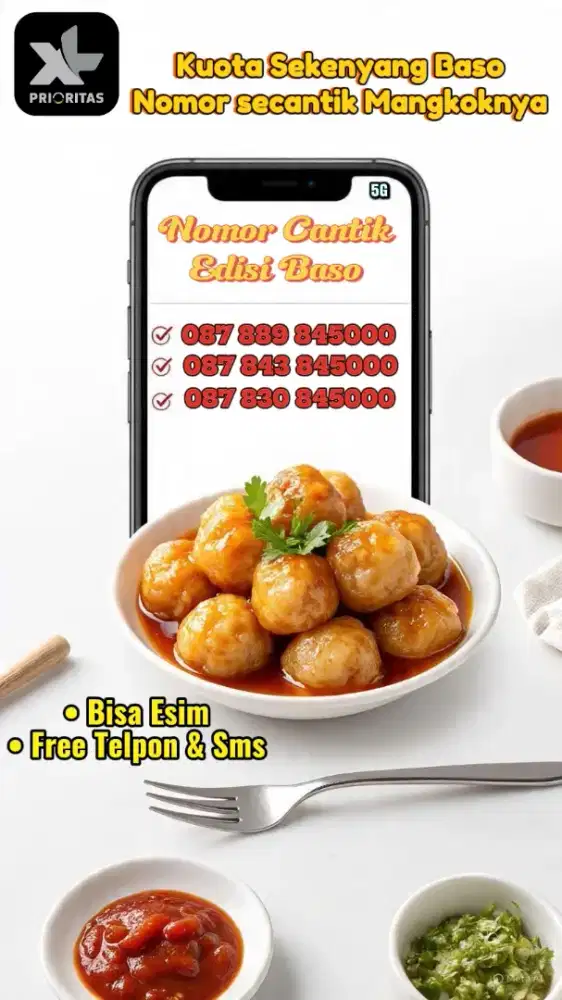 Nomor Cantik edisi Bakso dan sudah include kuota besar