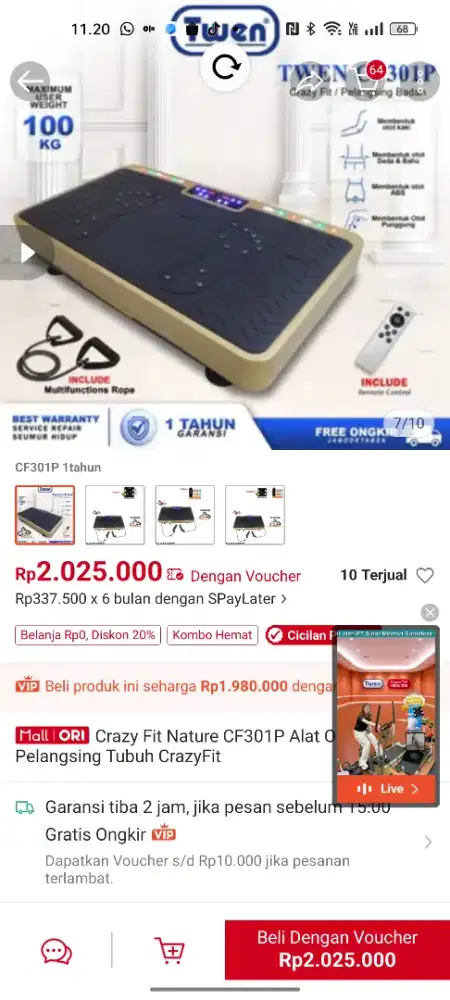 Pelangsing tubuh crazy fit nature fitness