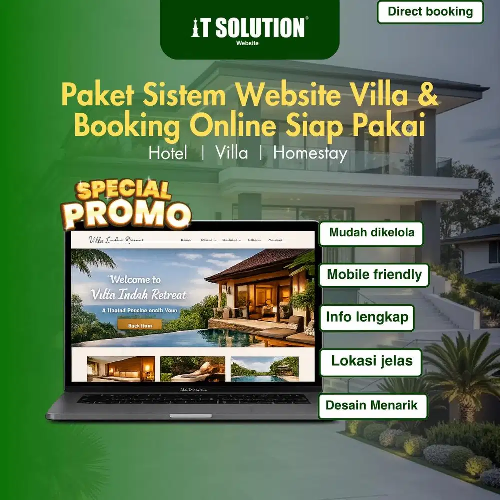 Pembuatan Website Villa dengan Booking Engine Otomatis