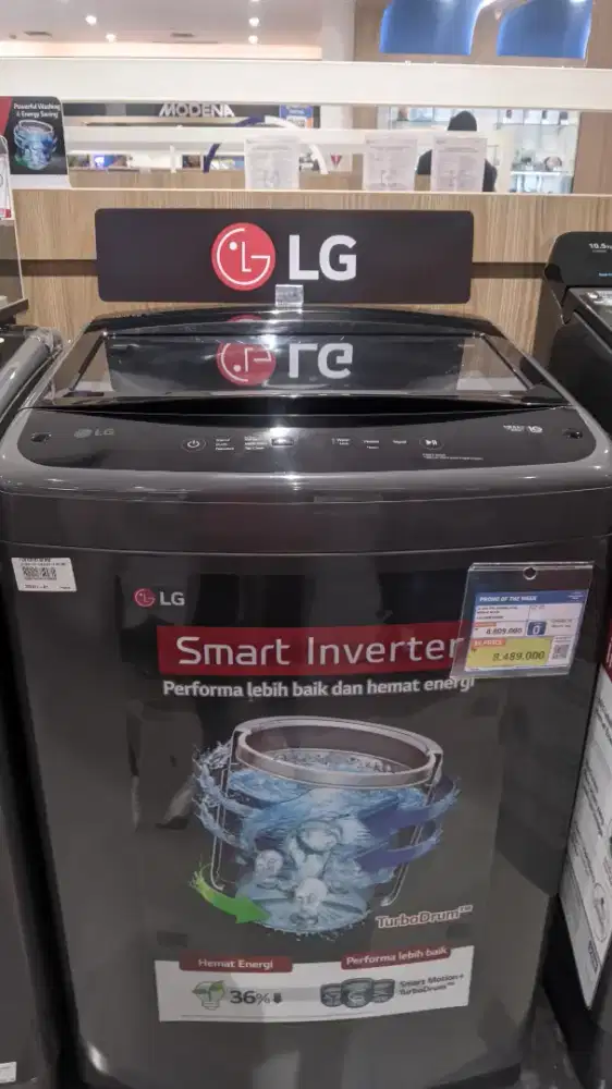 LG WM TOP LOADING 19KG METALIC BLACK