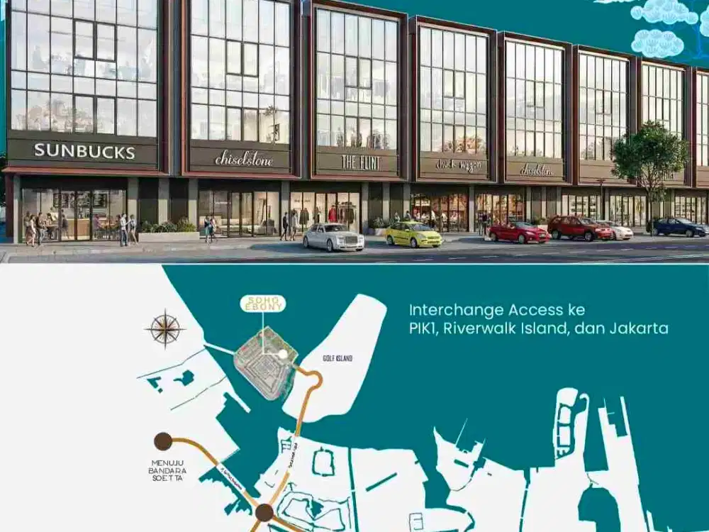 jual ruko baru ebony ukuran luas posisi bagus boulevard