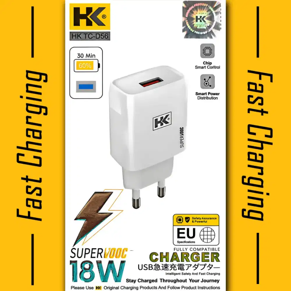 Charger Fast Charging USB Type C 18W Untuk Semua HP Android