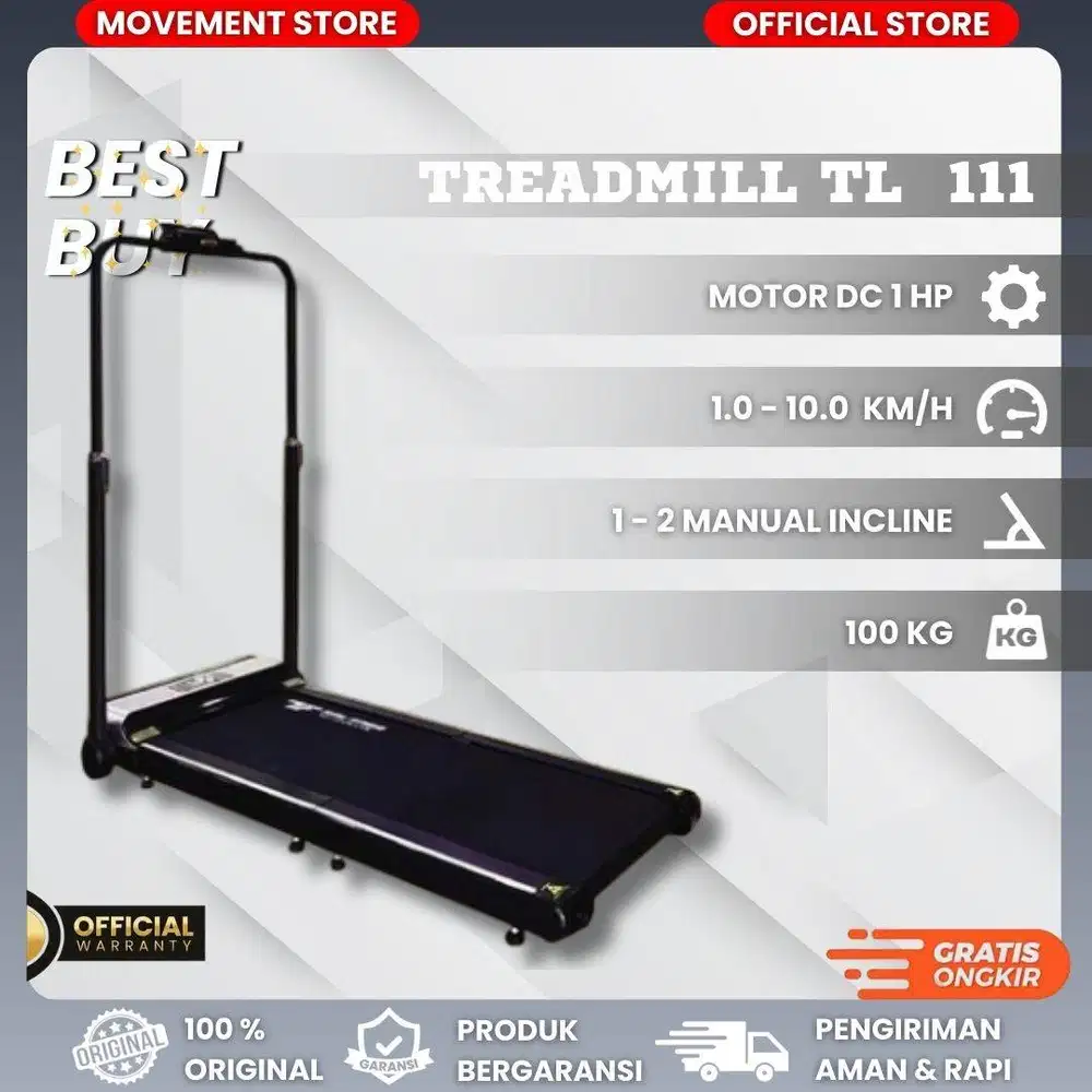 TOTAL FITNESS Treadmill Electric Elektrik Walking Running Pad TL-111