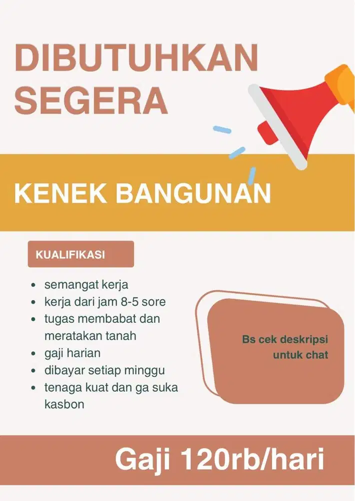 Lowongan KENEK kuli