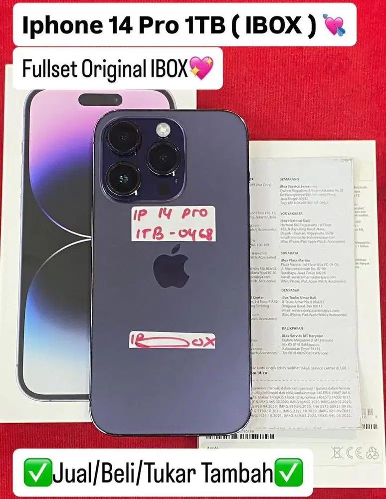 Iphone 14 Pro 1 Tb Deep Purple Ibox Bisa cicilan