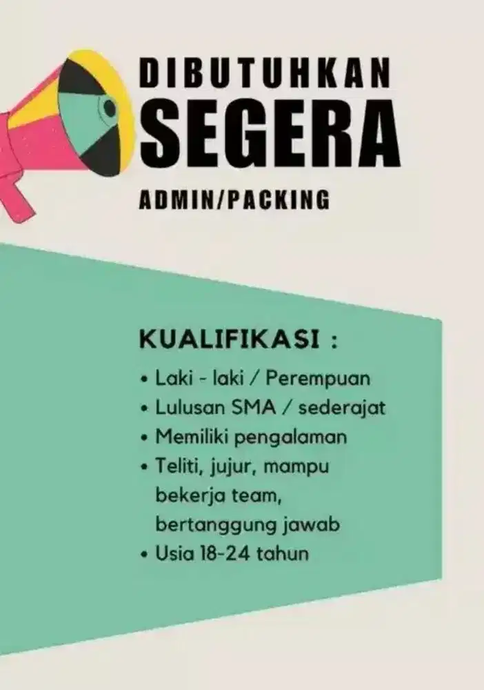 Packing Admin Staff