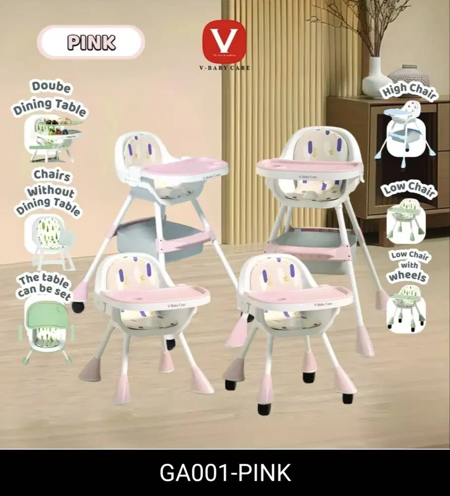 V BABY  kursi makan kursi mpasi GA001 BNIB KONDISI BARU