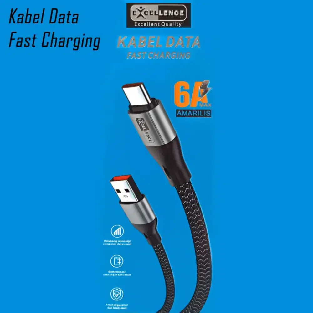 Kabel Data Fast Charging USB Type C Cocok Untuk Semua HP Android
