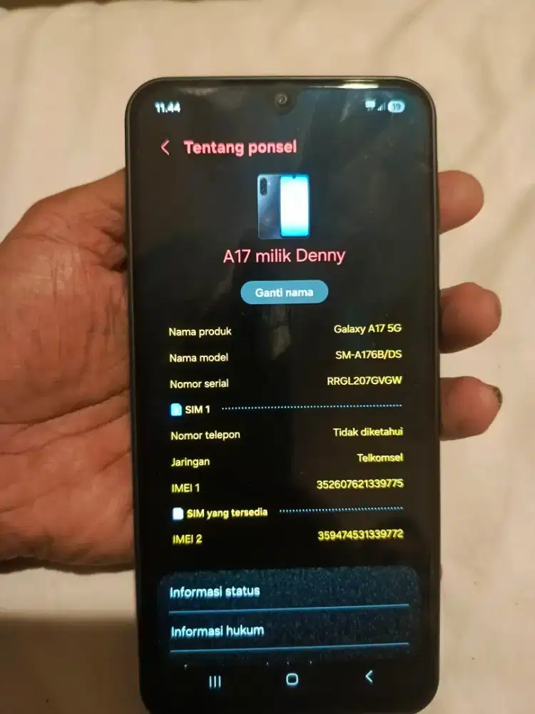 samsung a17 5g 8/256 black resmi like new