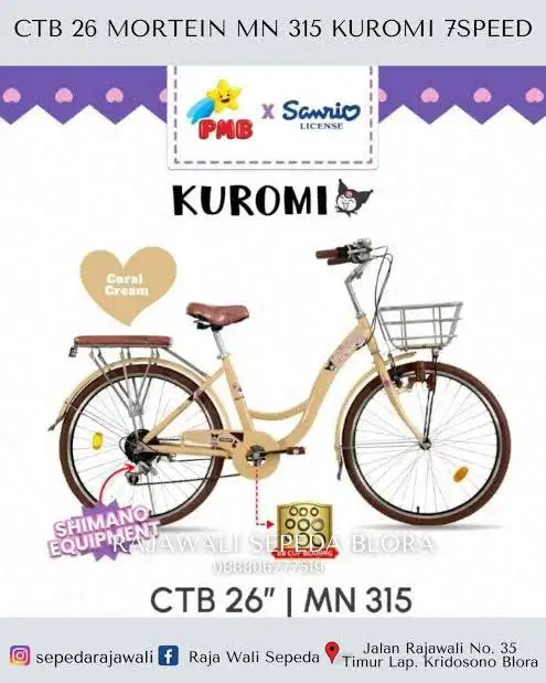 kuromi sepeda mini
