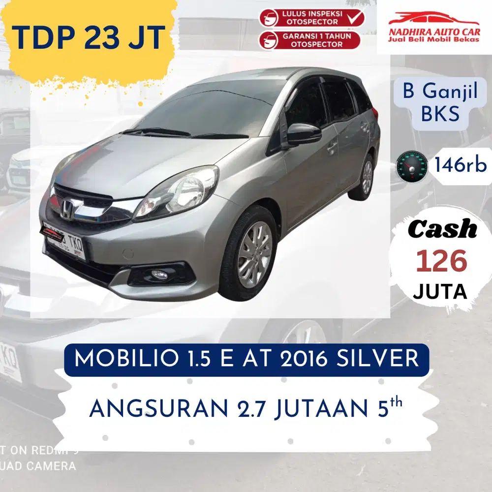Angsuran 2 Jutaan Mobilio E AT 2016 Silver