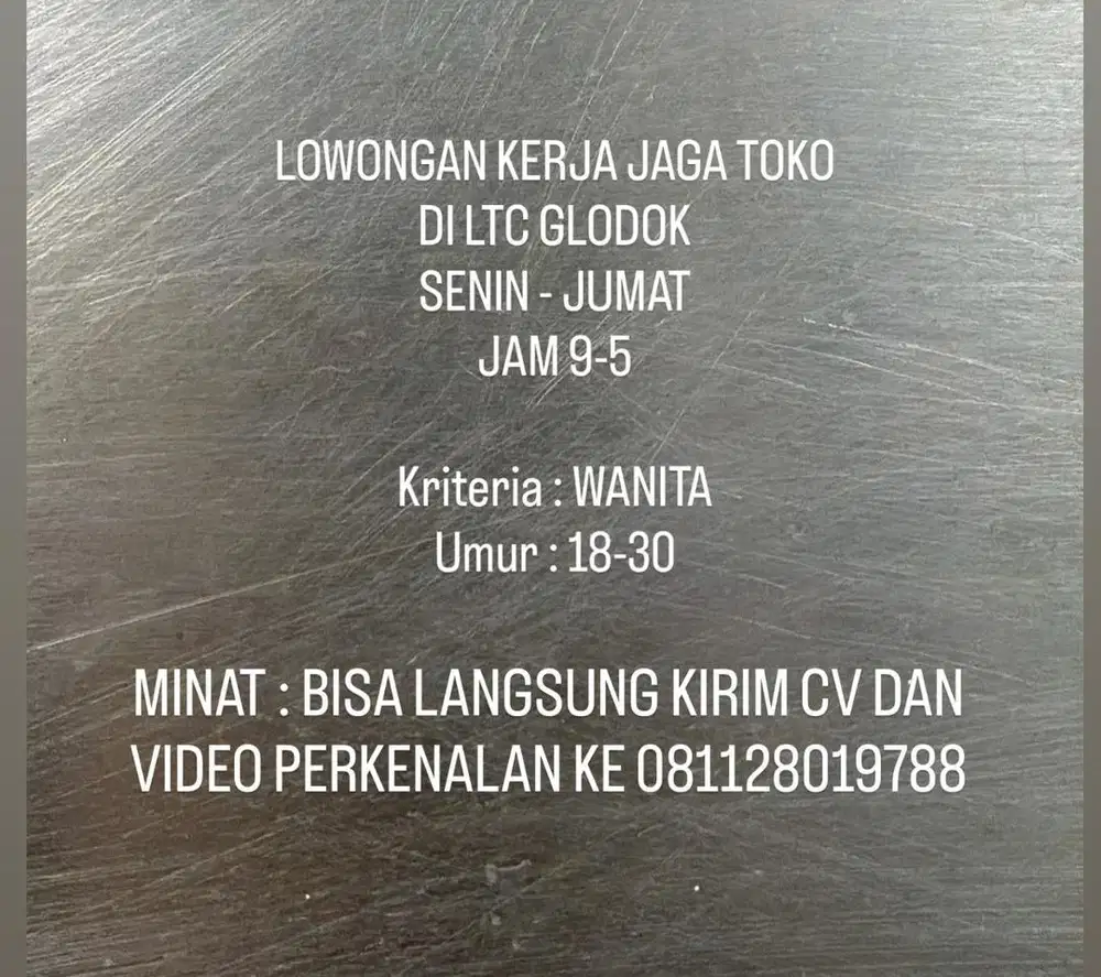 JAGA TOKO GENSET LTC GLODOK (WANITA)