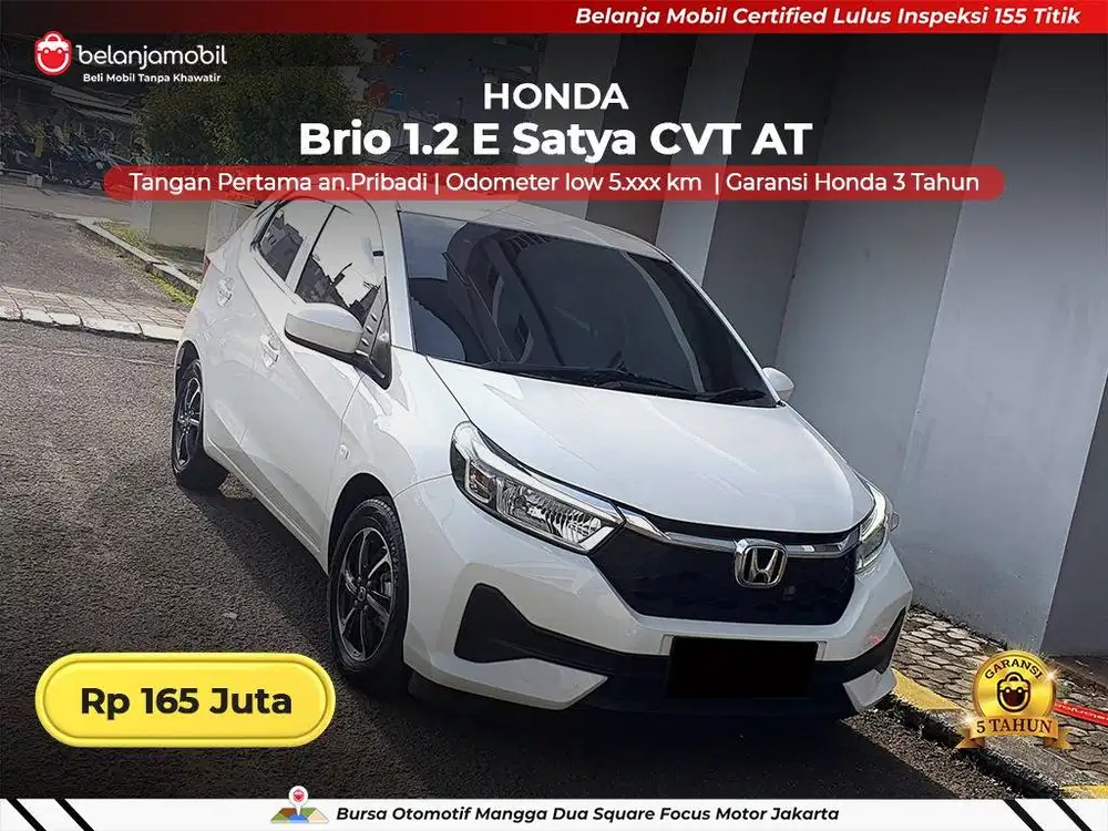 [ LOW KM 5RB ] Honda Brio 1.2 E Satya CVT AT 2025/2026