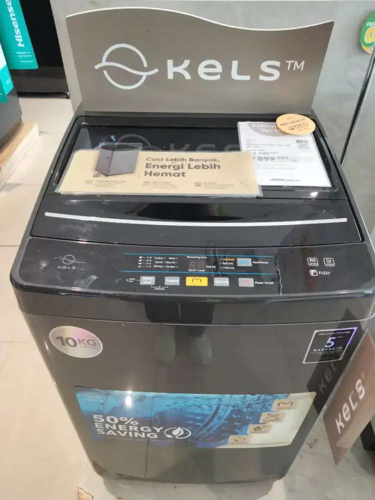 MESIN CUCI KELS TOP LOAD 10KG (bisa cicilan)