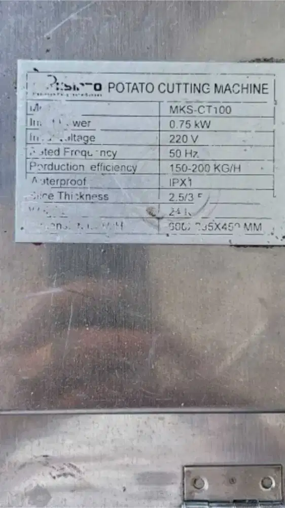 FS : Mesin pemotong kentang, wortel, singkong, dll