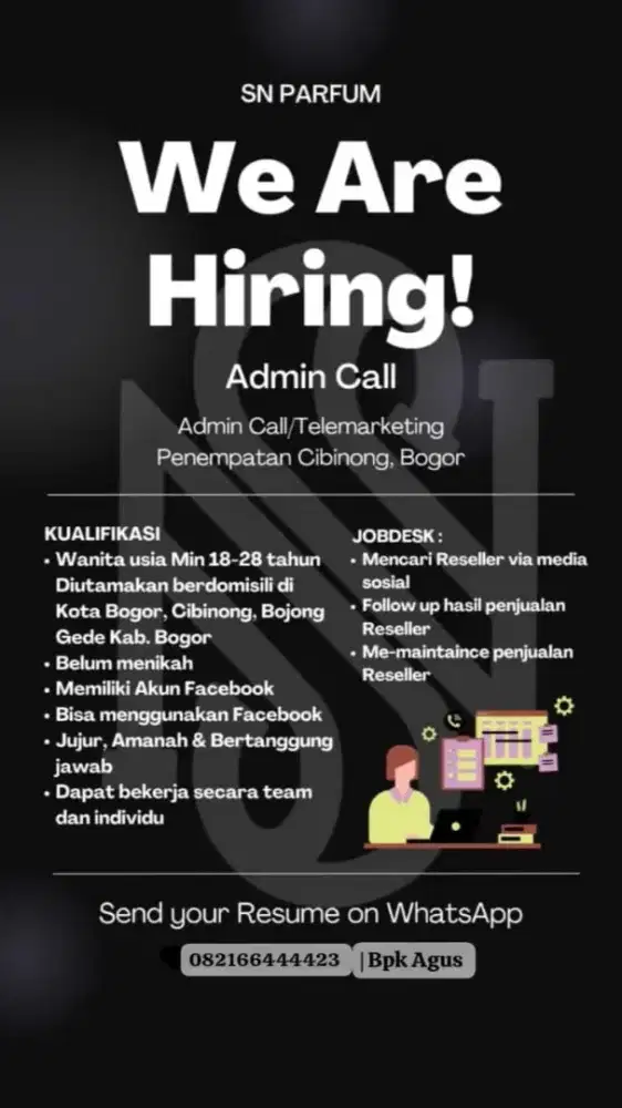 Loker Admin call/telemarketing