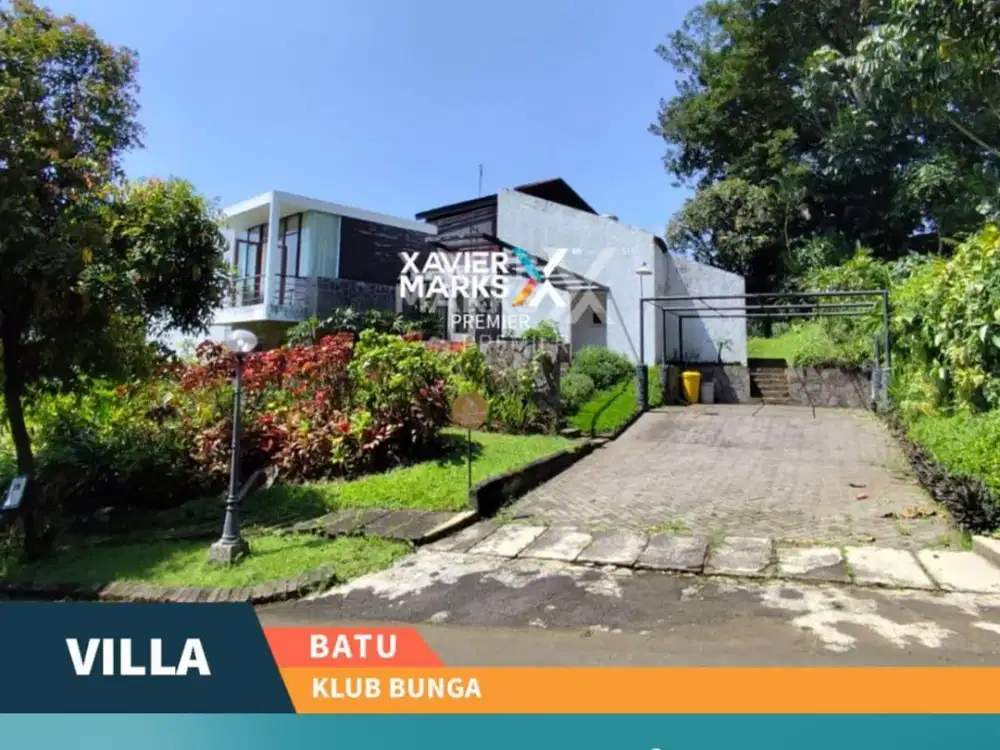 Dijual Villa Luas 2,5 Lt Furnish Lantai Kayu Jati di Klub Bunga Batu