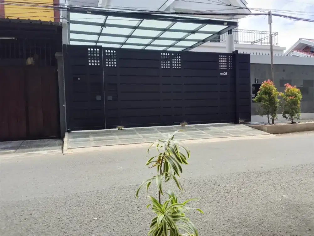 Pagar dorong kombinasi plat besi galvanis