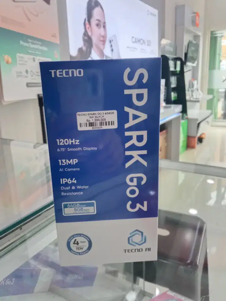 Tecno spark go 3 ram  4+64