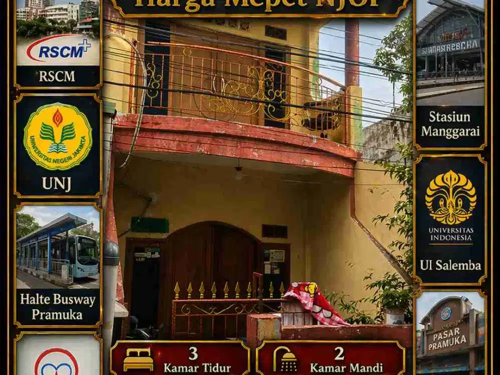 Jual Rumah Luas Bangunan 120 m², SHM, Mepet NJOP, Matraman Jakarta timur