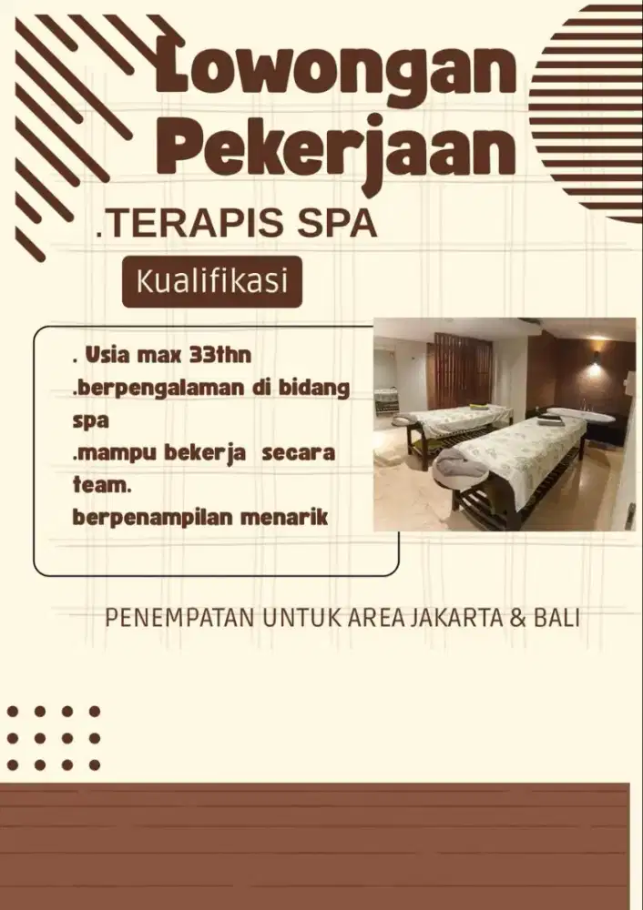 Di cari Therapist Wanita yang berpengalaman