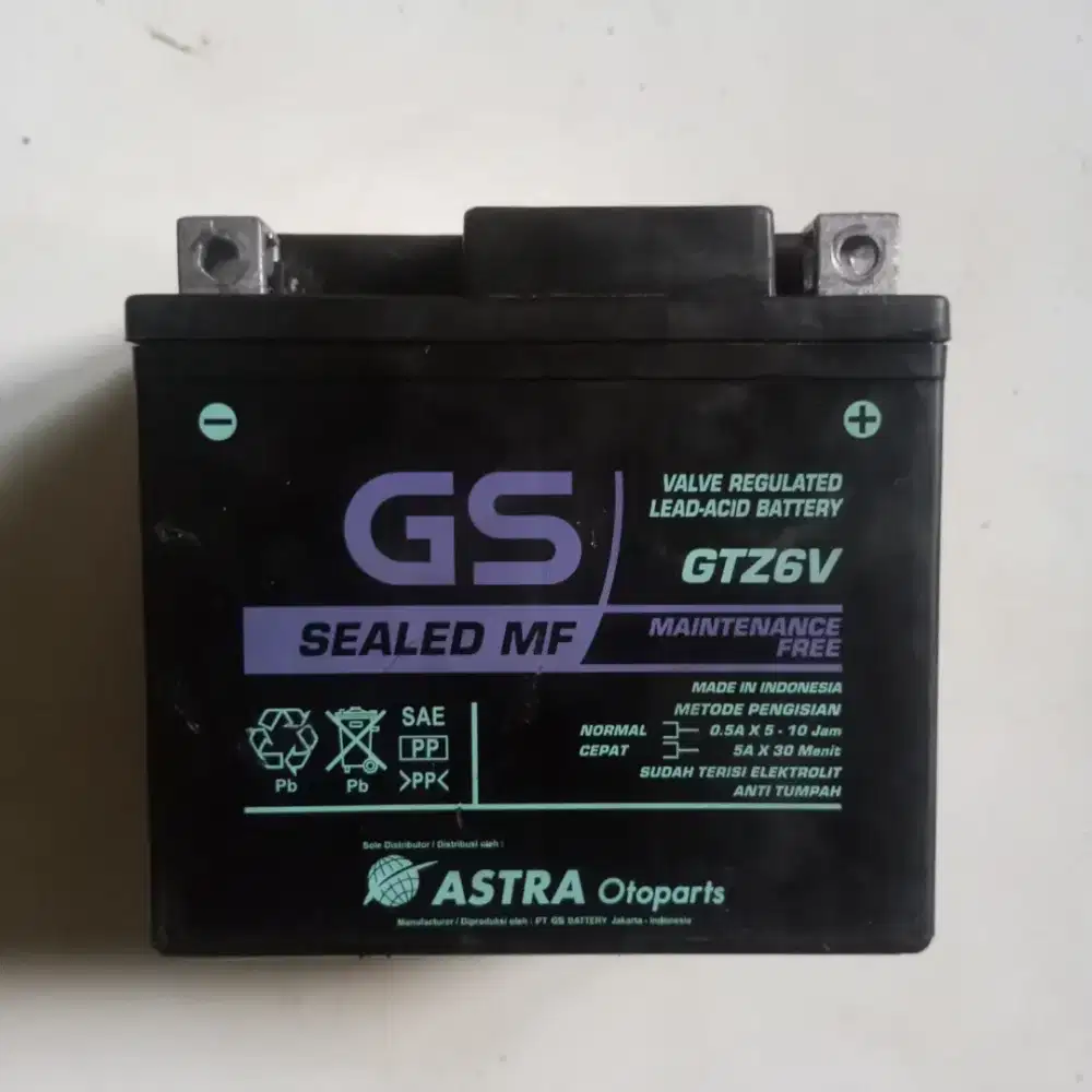 Aki Accu GS GTZ6v Ori Bekas Copotan Motor Kondisi Normal Awet