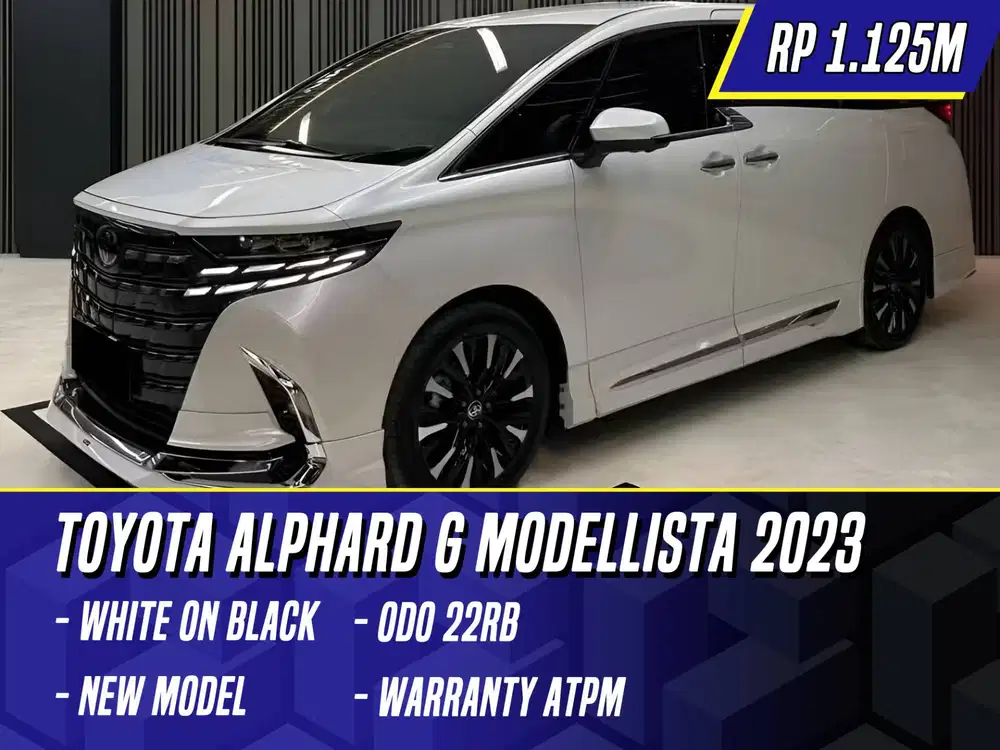 Toyota Alphard G Modellista 2023 Modelista White on Black Putih