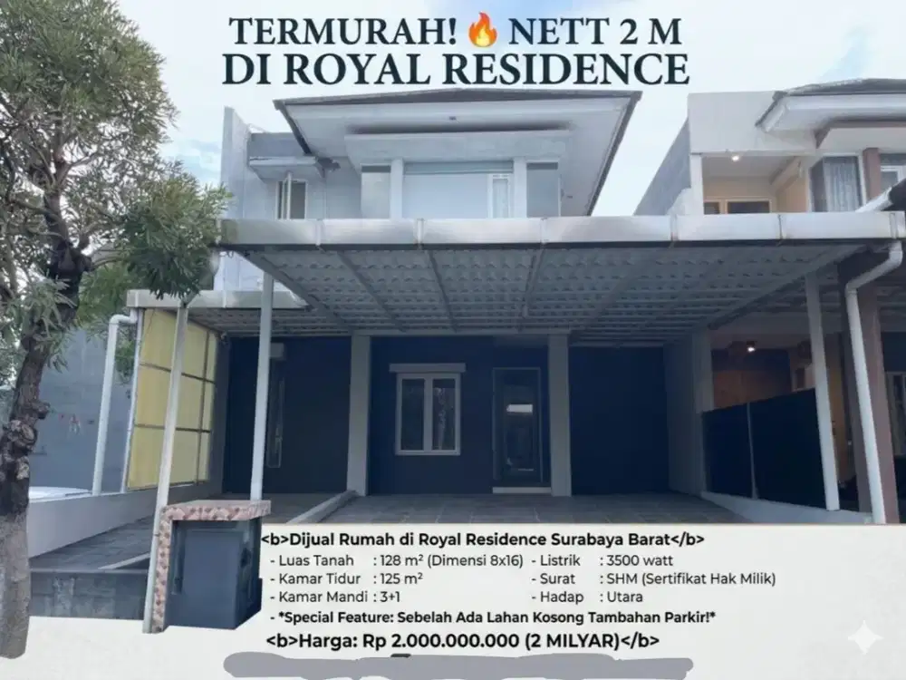 TERMURAH! DIJUAL CEPAT Rumah royal residence cluster harewood