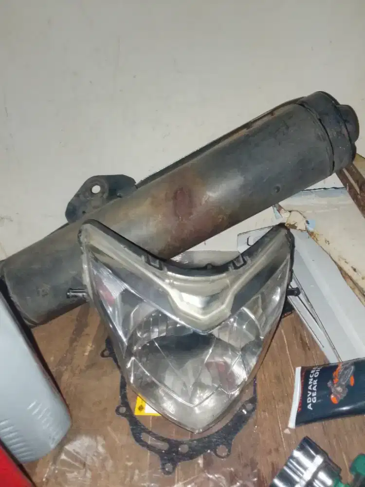 Knalpot dan reflektor Jupiter MX new