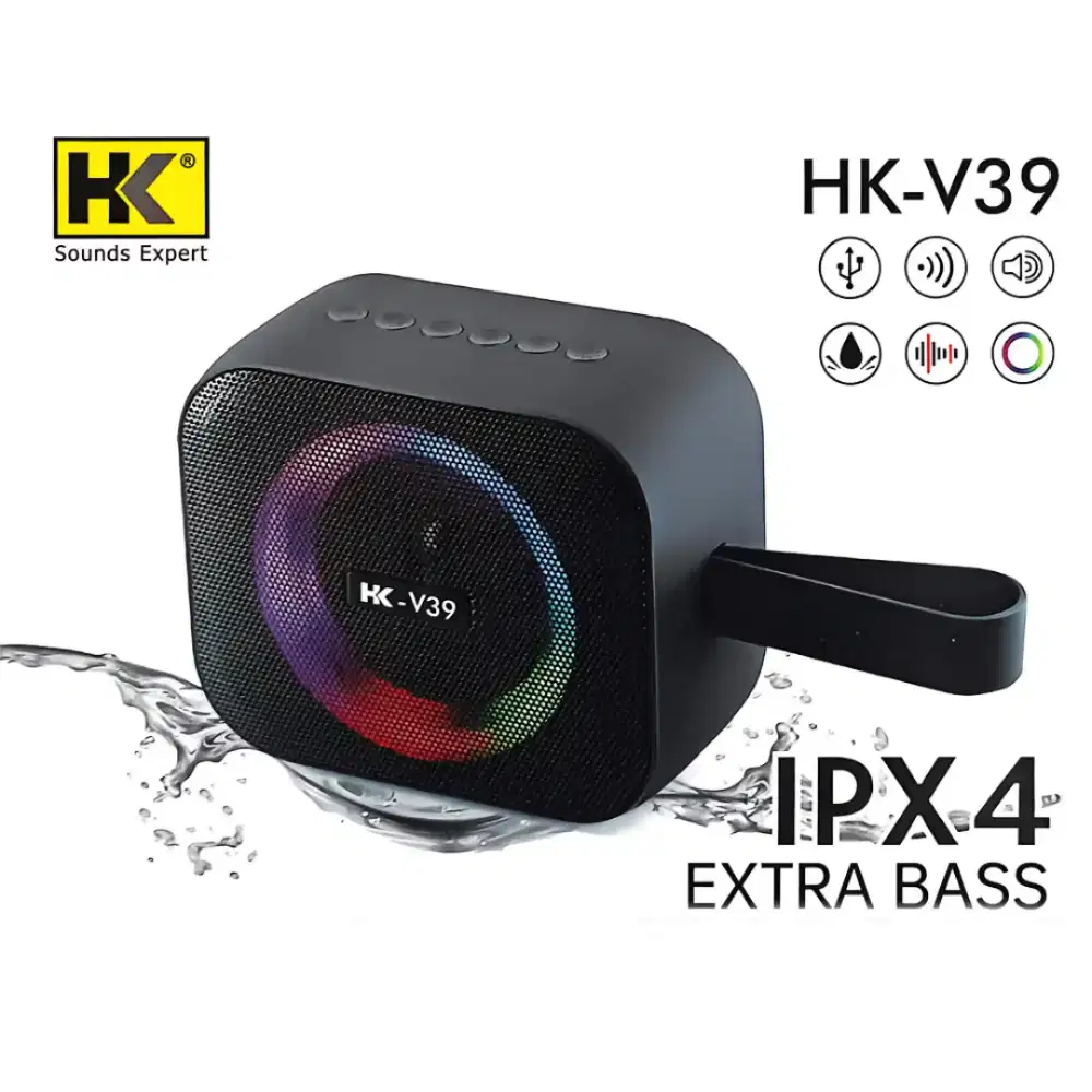 Speaker Bluetooth Extra Bass Lampu Led RGB