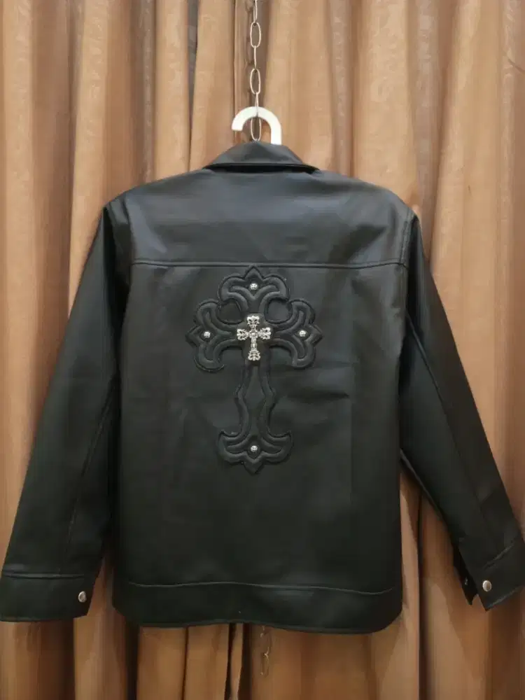Leather jaket chrome hearts