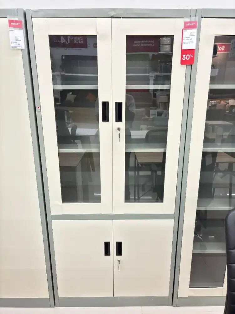 SIMON FILE CABINET GLASS PANEL GRN WHT