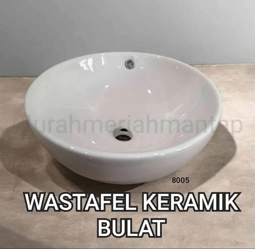 WASTAFEL KERAMIK MEJA BULAT 8005  / WASTAFEL CUCI TANGAN