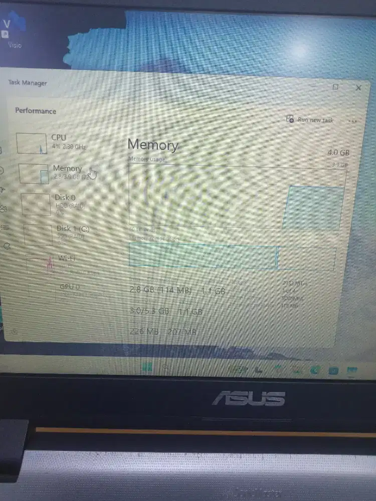 Asus a407u core i3-7020 ram 4 GB SSD 256+ 500 GB win 11