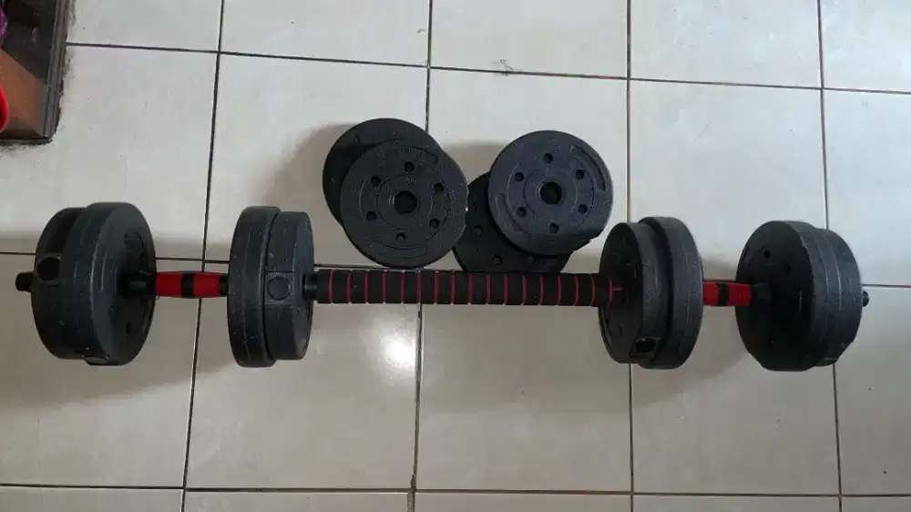 WTS DUMBEL DAN BARBEL 20 KG ALL IN PVC