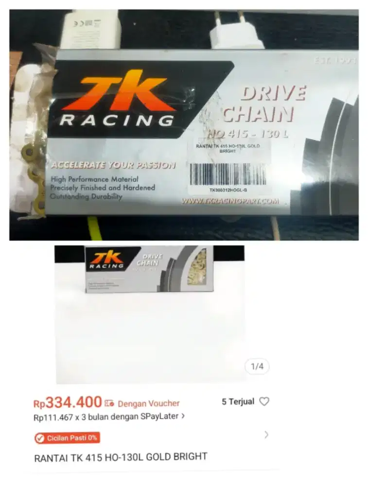 Jual rugi Rantai TK Racing ( TK 415 HO-130L Gold Bright )