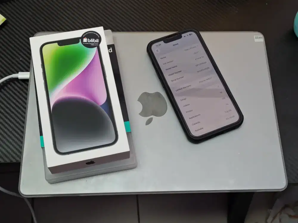 iPhone 14 128GB Black CC 10 Garansi Resmi + Asuransi