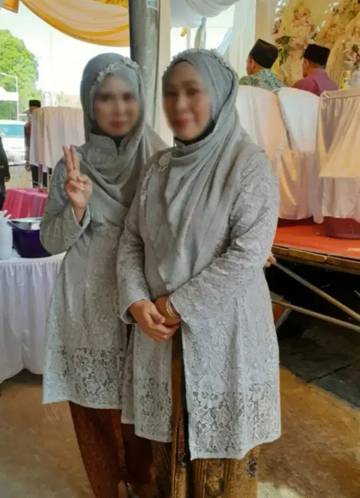 SALE !!! Atasan kebaya brukat silver