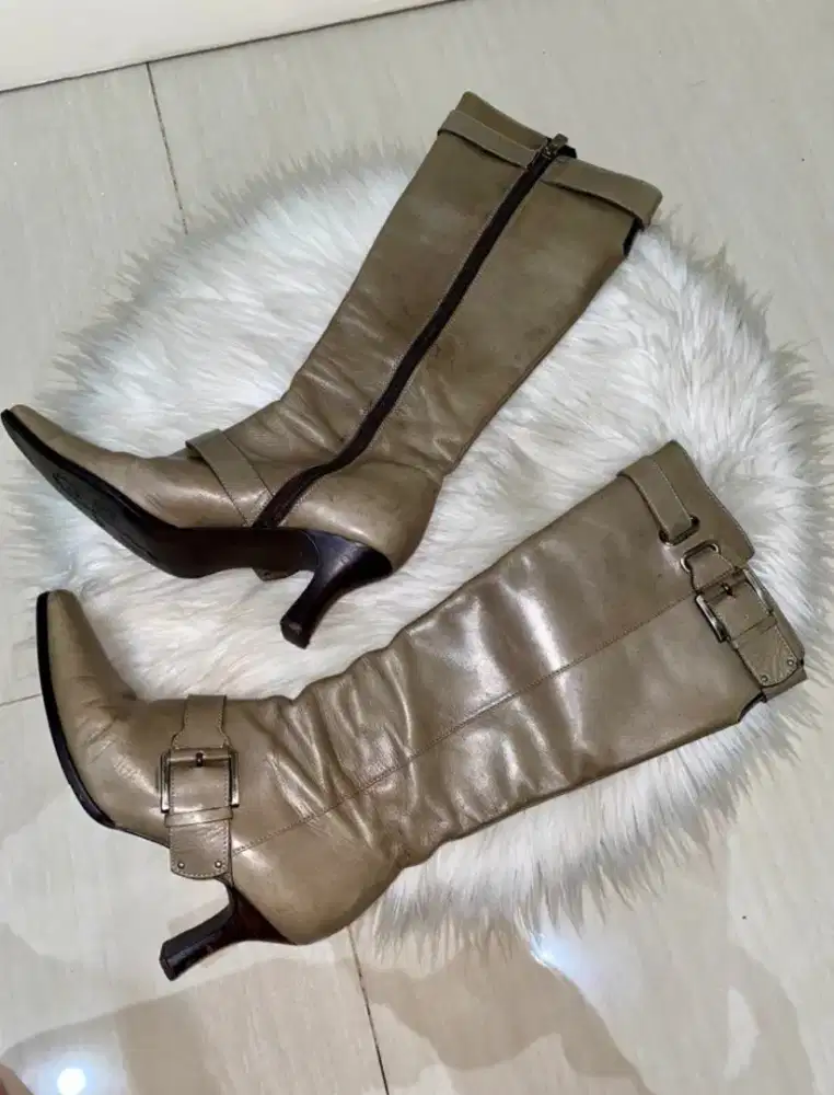 Ginza Kanematsu Leather Boots wanita Premium sepatu boots kulit asli