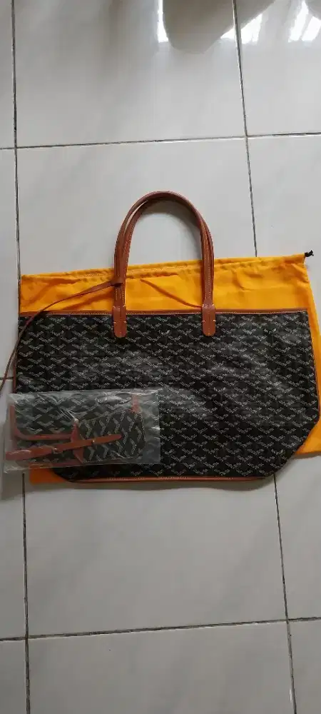Tas Tote Goyard Black Tan