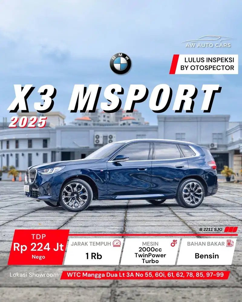 BMW X3 MSport NIK 2025 Tanzanite Blue 2024 ix3 ix ix1 2025 x5 M Sport
