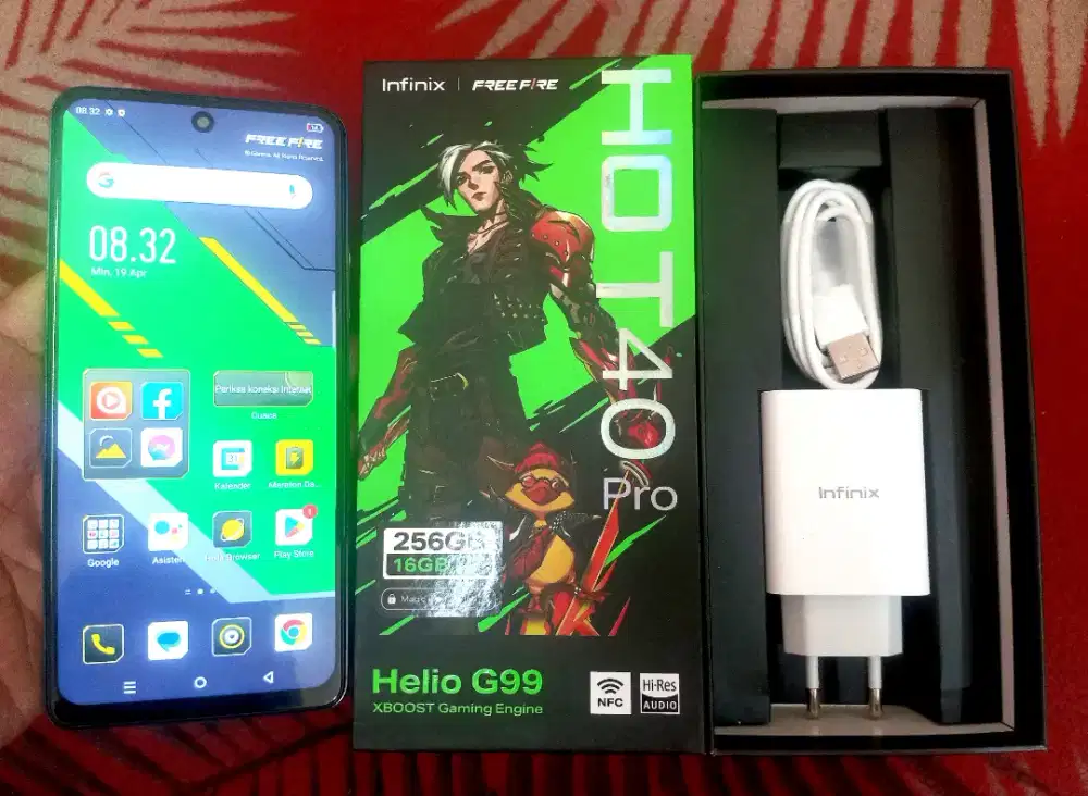 Infinix Hot 40 Pro  8+8  256  Normal  Full Set. Resmi Infinix