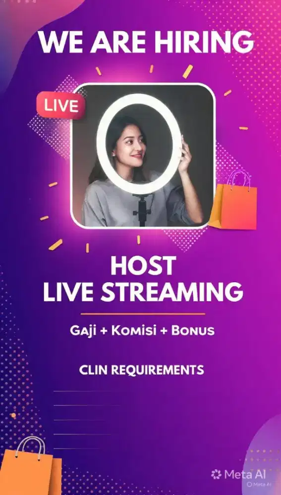 Lowongan host live streaming baju wanita
