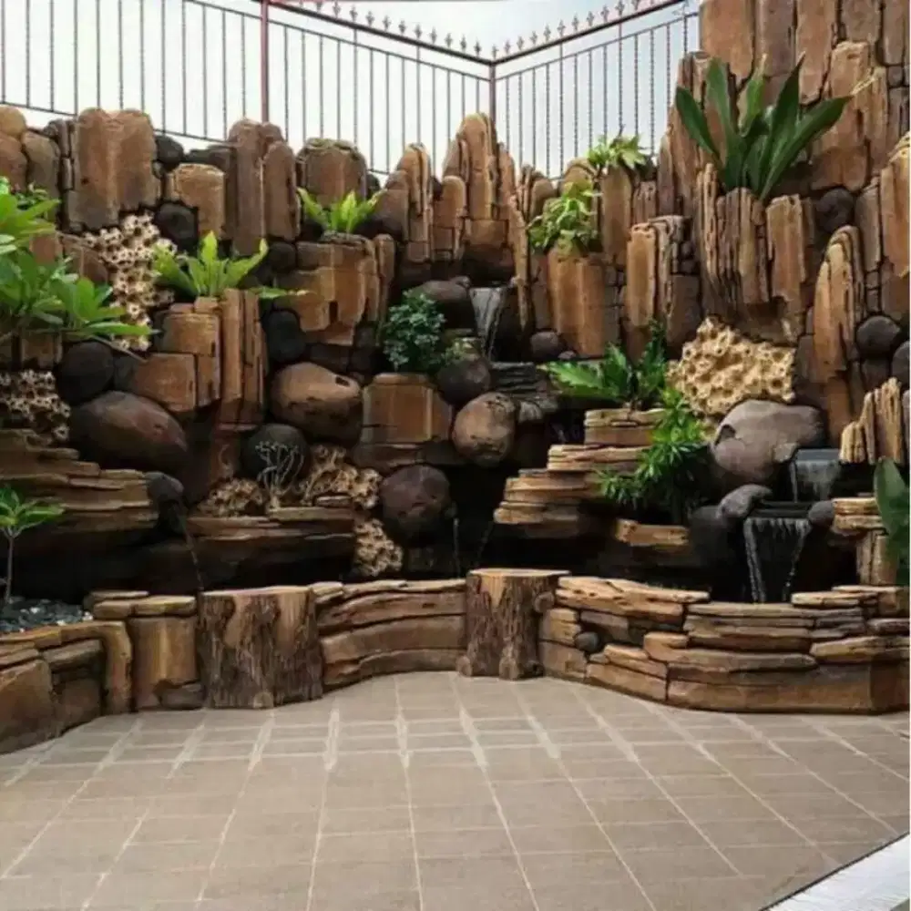 Jasa pembuatan tebing relif kolam ikan koi kolam air mancur dll #21