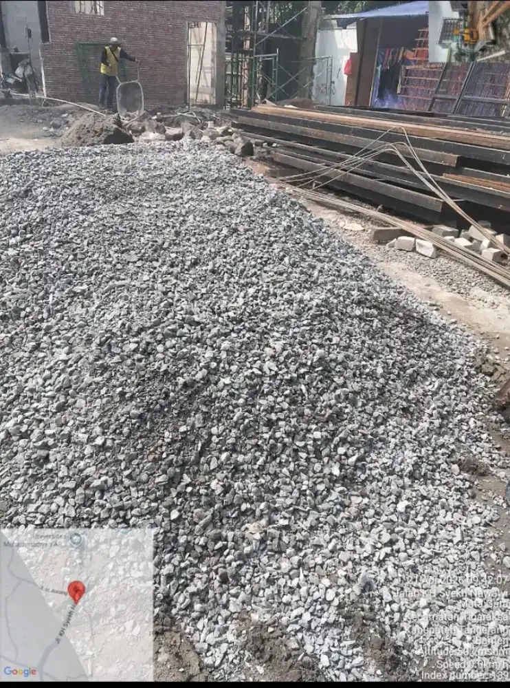 Pasir pasang batu belah kali sirdam limestone abu batu pasir bangka