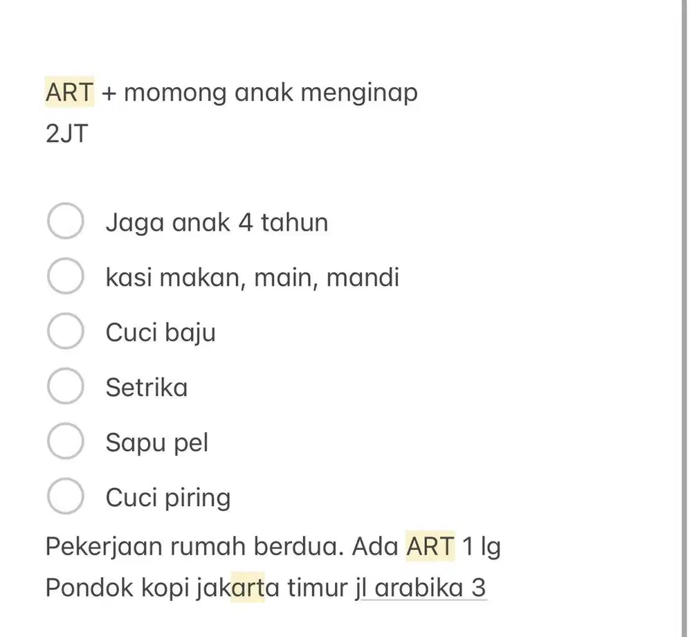 BABY SITTER MENGINAP 2 ORANG