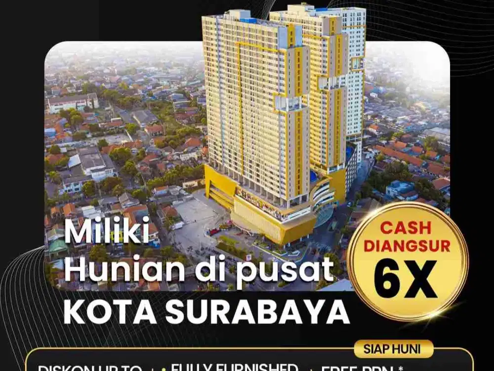 Gunawangsa Tidar | Cash Diangsur 6x | Full Furnished Free Service Charge 2 Tahun